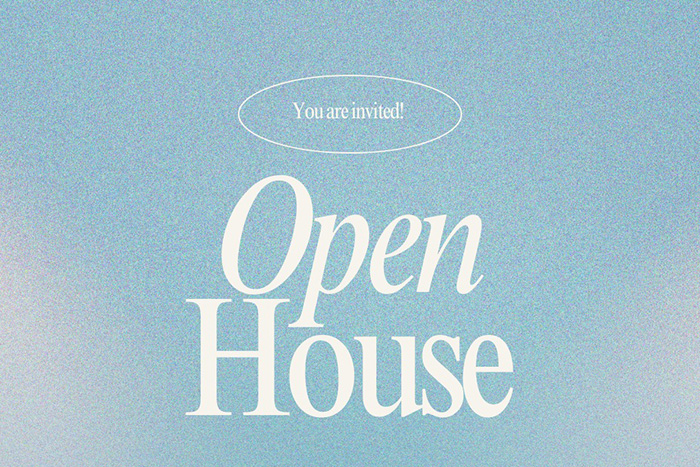 Text: You are invited! Open House